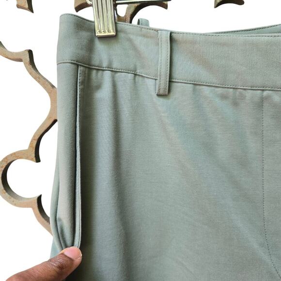 NWOT Nordstrom Womens Green Wide-Leg Cargo Pants 10 Stretch Utility Gorpcore - Picture 2 of 11